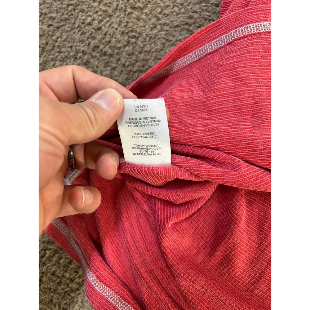 Tommy Bahama Mens Red Tencel Blend Short Sleeve Polo Shirt ST225393 Size L - Picture 8 of 8
